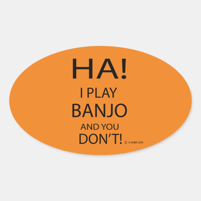 Ha Banjo Oval Sticker (Front)