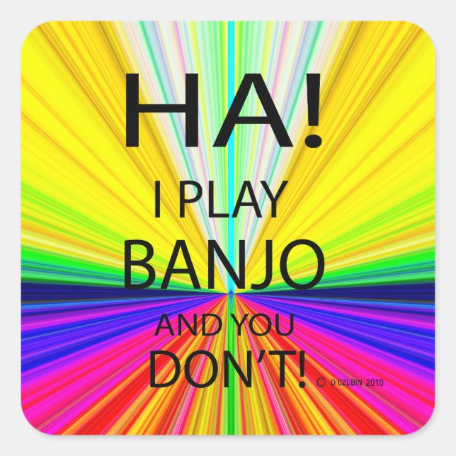 Ha Banjo Square Sticker (Front)