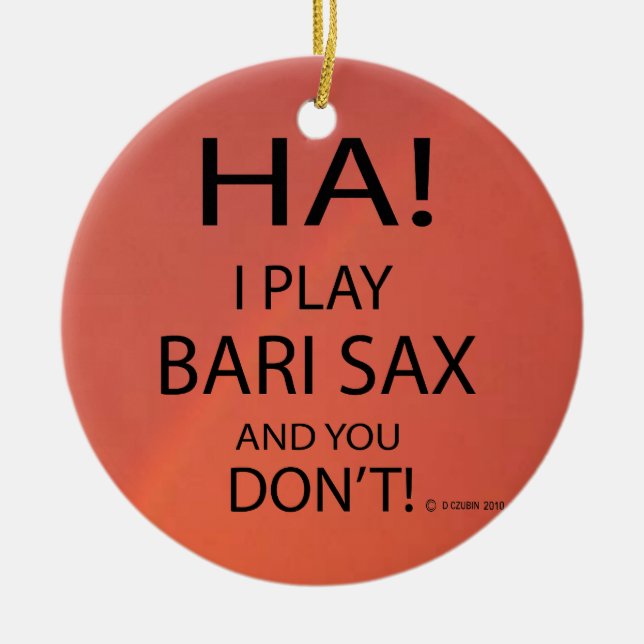Ha Bari Sax Ceramic Tree Decoration (Front)