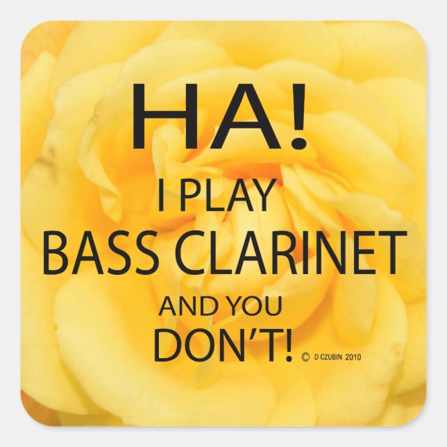 Ha Bass Clarinet Square Sticker (Front)