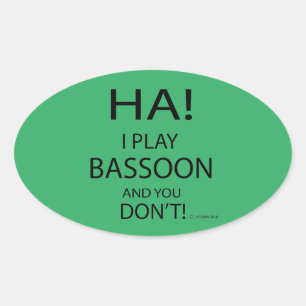 Ha Bassoon Oval Sticker