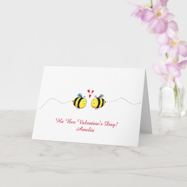 Ha Bee Valentine's Day Card (Orchid)