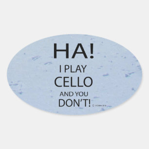 Ha Cello Oval Sticker