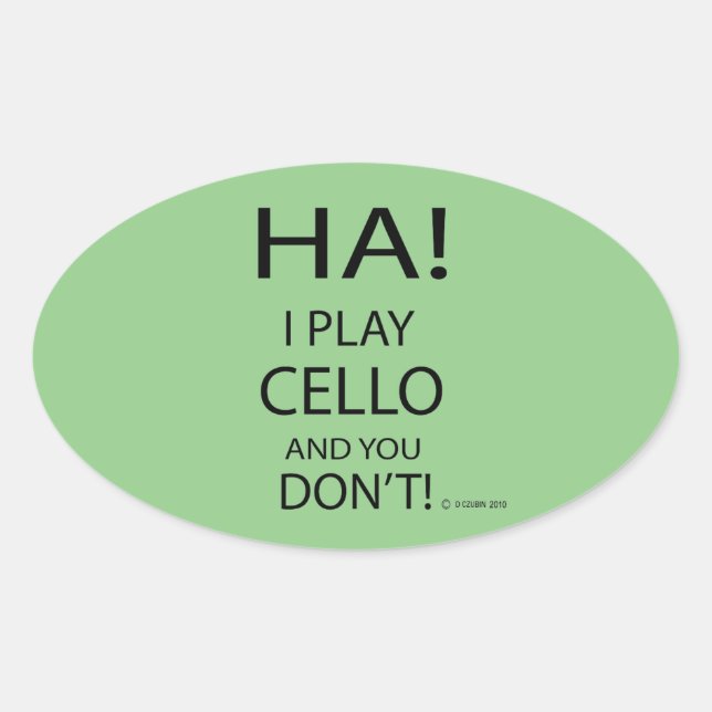 Ha Cello Oval Sticker (Front)