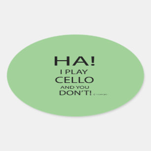 Ha Cello Oval Sticker