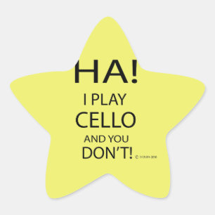 Ha Cello Star Sticker