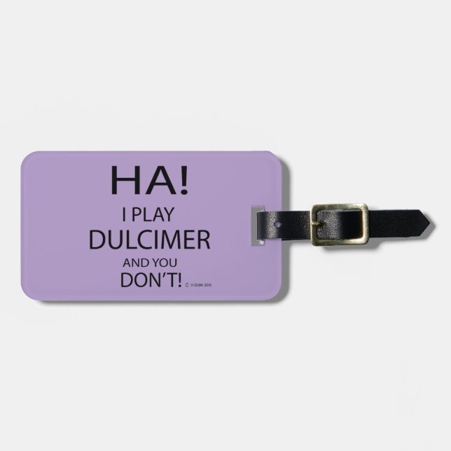 Ha Dulcimer Luggage Tag (Front Horizontal)