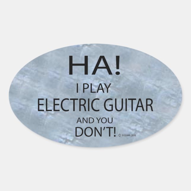 Ha Electric Guitar Oval Sticker (Front)