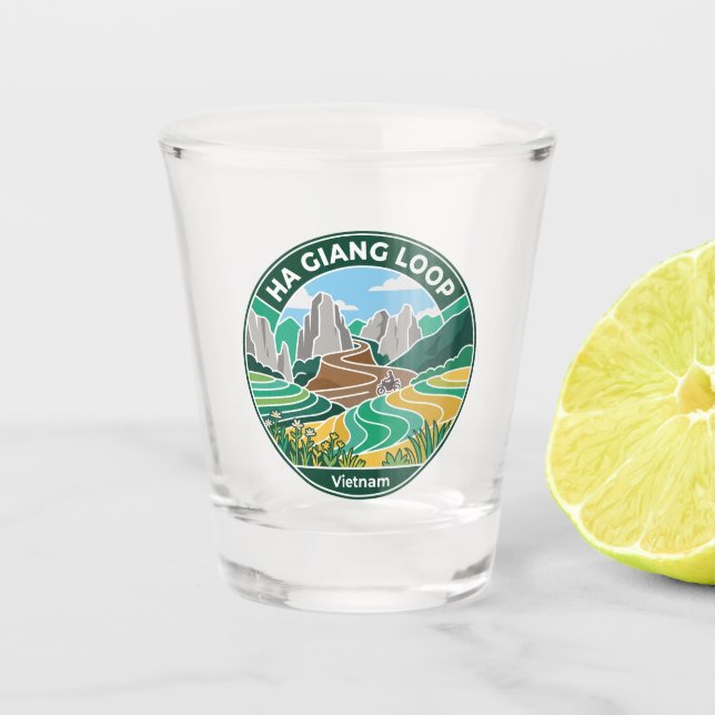 Ha Giang Loop Vietnam Shot Glass (Front)