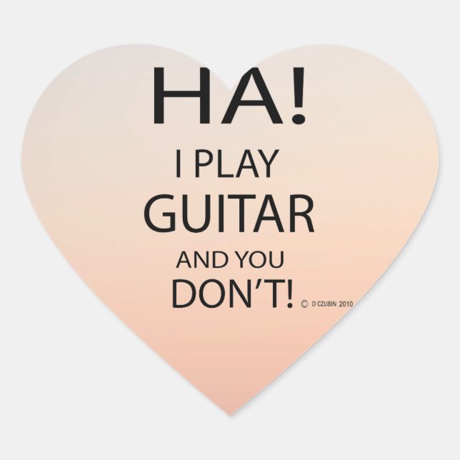 Ha Guitar Heart Sticker (Front)