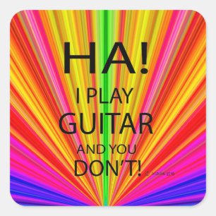 Ha Guitar Square Sticker