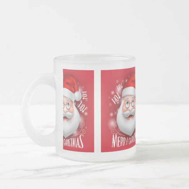 Ha Ha Merry Christmas Frosted Glass Coffee Mug (Left)