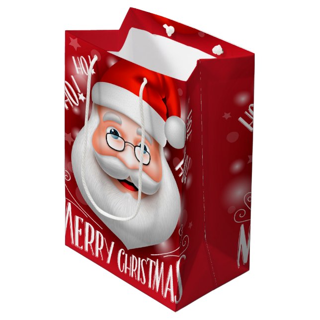 Ha Ha Merry Christmas Medium Gift Bag (Front Angled)