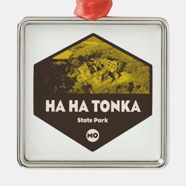 Ha Ha Tonka State Park Missouri Metal Tree Decoration (Front)