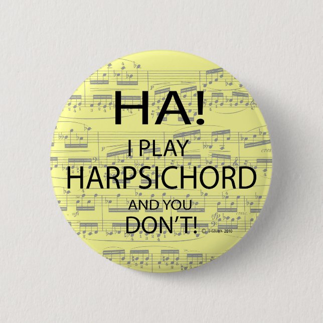 Ha Harpsichord 6 Cm Round Badge (Front)