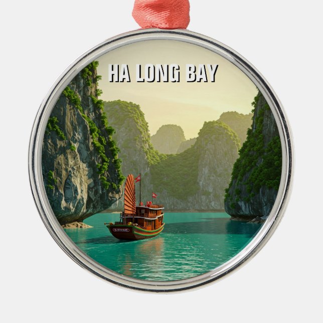 Ha Long Bay Vietnam Travel Metal Tree Decoration (Front)