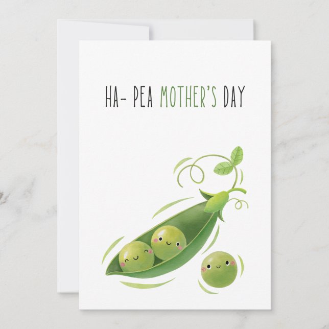 ha- pea mothers day pun holiday card (Front)