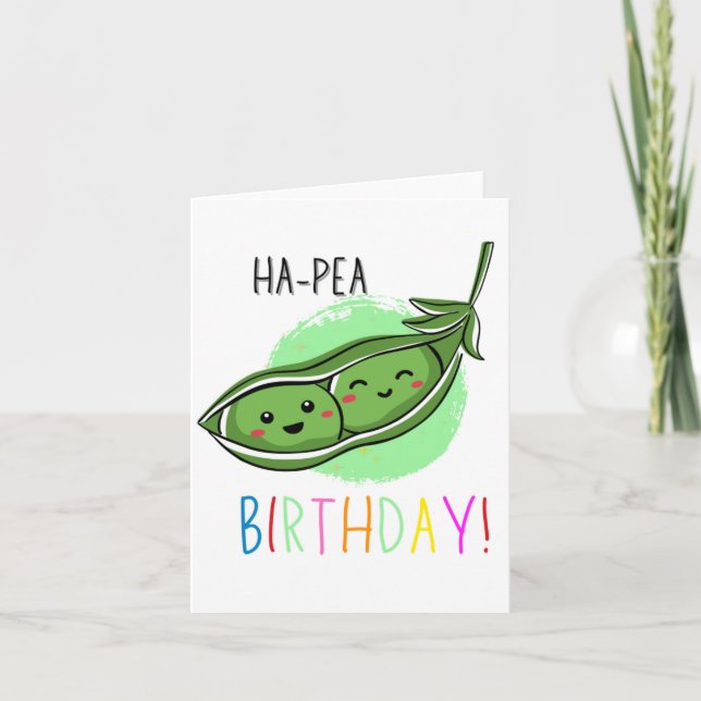 Ha-Pea Puns Birthday Card (Front)