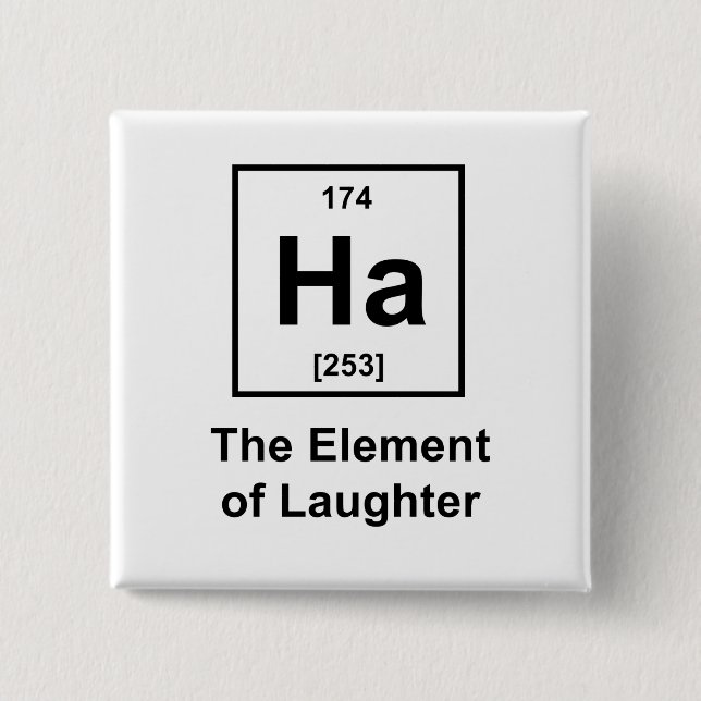 Ha, The Element of Laughter 15 Cm Square Badge (Front)