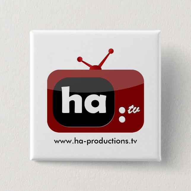 Ha-TV Button (Square) (Front)