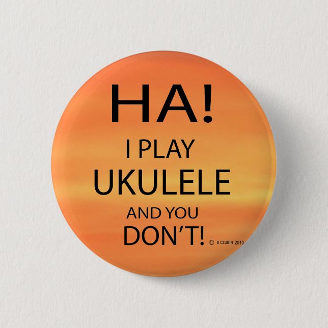 Ha Ukulele 6 Cm Round Badge (Front)