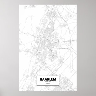 Haarlem, Netherlands (black on white) Poster