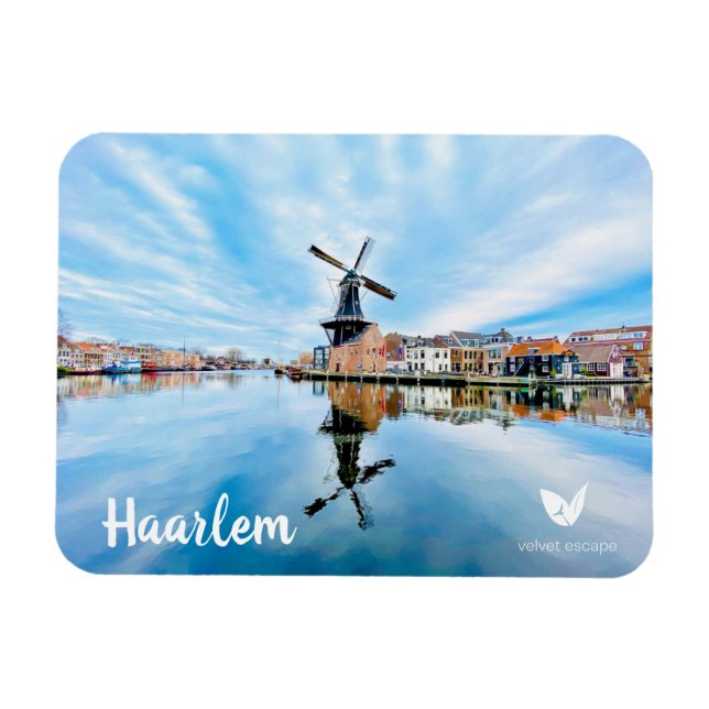 Haarlem windmill fridge magnet by Velvet Escape (Horizontal)