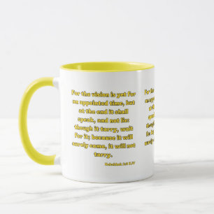 Habakkuk 2:3 KJV Bible Verse Two-Tone Mug
