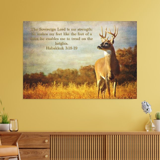 Habakkuk 3:18 Inspirational Canvas Print (Insitu(LivingRoom))