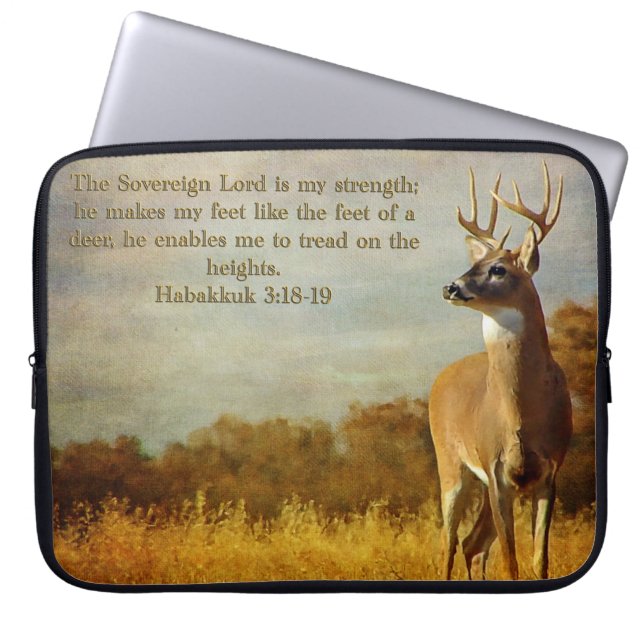 Habakkuk 3:18 Inspirational Laptop Sleeve (Front)
