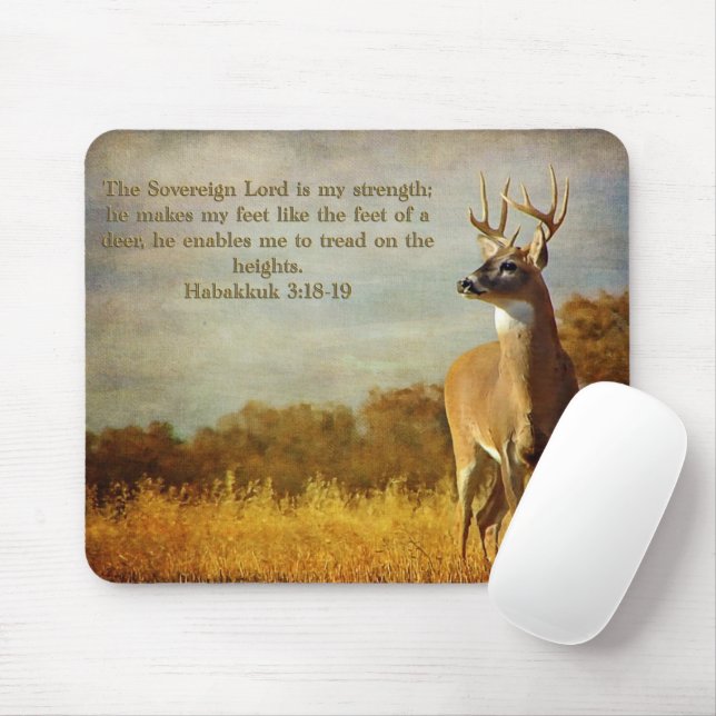 Habakkuk 3:18 Inspirational Mouse Mat (With Mouse)