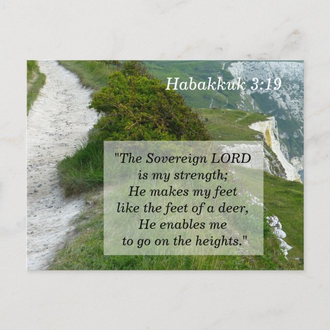 Habakkuk 3 19 Scripture Memory Card (Front)