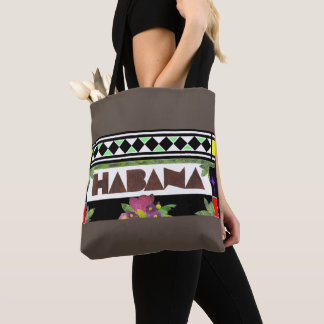 HABANA Stained Glass Impression Kaki Rim Tote Bag