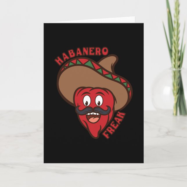 Habanero Freak Chilli Comic Food Spiciness Funny Card (Front)