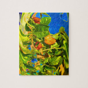 Habanero Peppers on Plant Trippy photo Jigsaw Puzzle