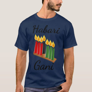 Habari Gani Kinara Candles African American Celebr T-Shirt
