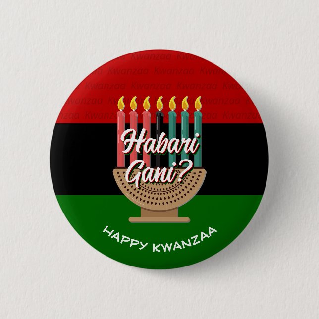 HABARI GANI Kwanzaa 6 Cm Round Badge (Front)