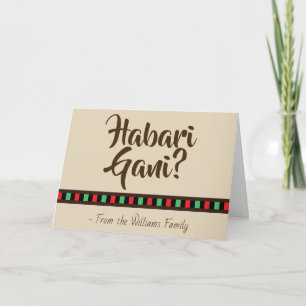 Habari Gani - Kwanzaa Holiday Brown Tan Card