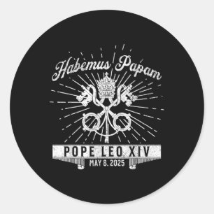 Habemus Papam Catholic Church New Pope Leo Xiv  Classic Round Sticker