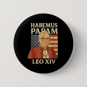 Habemus Papam Pope Leo Xiv American Flag Catholic 6 Cm Round Badge
