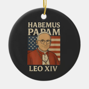 Habemus papam Pope Leo XIV Christian Church Ceramic Tree Decoration