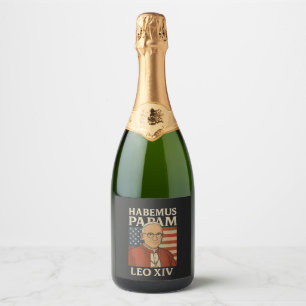 Habemus papam Pope Leo XIV Christian Church Sparkling Wine Label