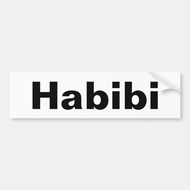 "Habibi" حبيبي one word minimalism Bumper Sticker (Front)