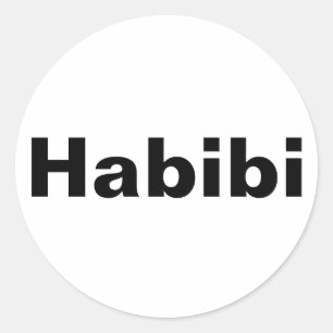 "Habibi" حبيبي one word minimalism Classic Round Sticker