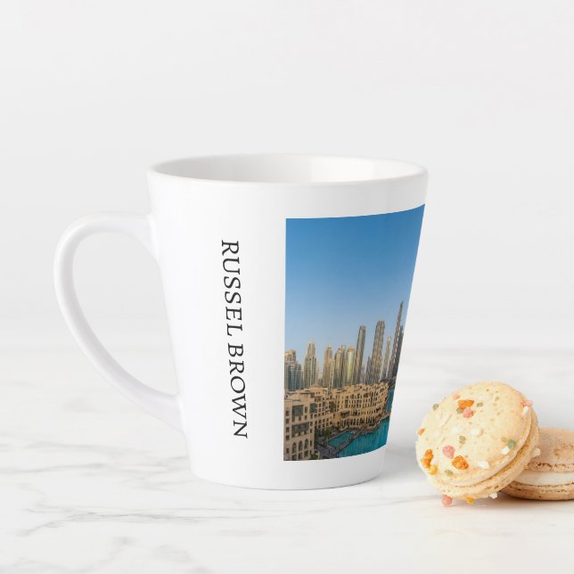 Habibi Come To Dubai Travel Souvenir Personalised Latte Mug (In Situ)