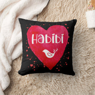 Habibi, heart, my love, arab relative, friend cushion