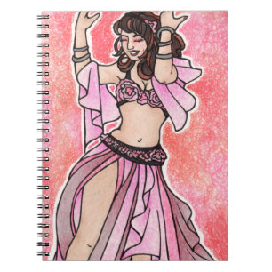 Habibi pink belly dancer notebook