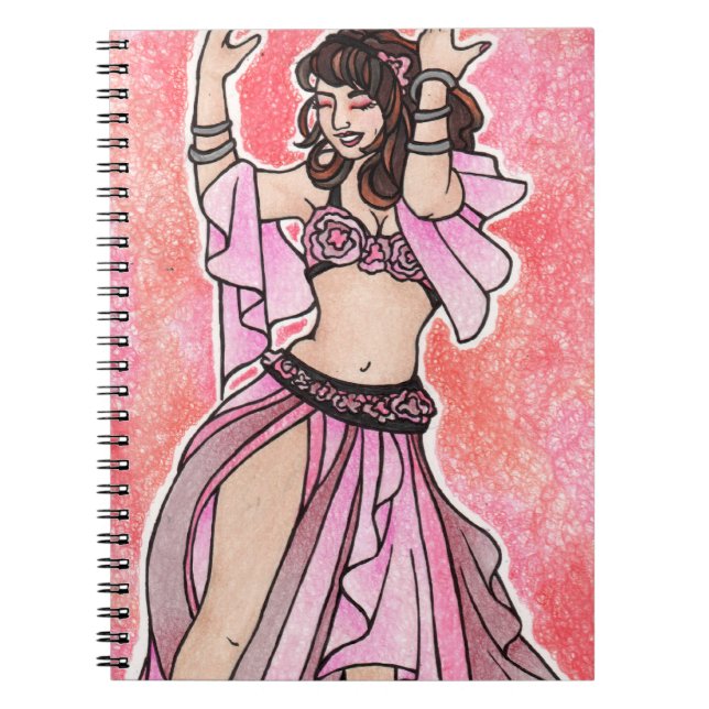 Habibi pink belly dancer notebook (Front)