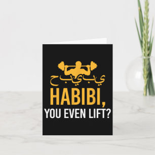 Habibi You Even Lift Funny Fitness Muslim Gym Humo Card