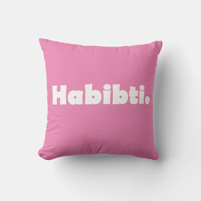 Habibti text design  cushion (Front)